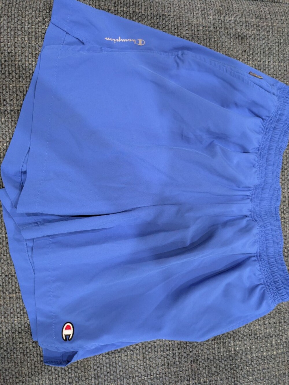 Champion Royal Blue Running Shorts with Script Logo